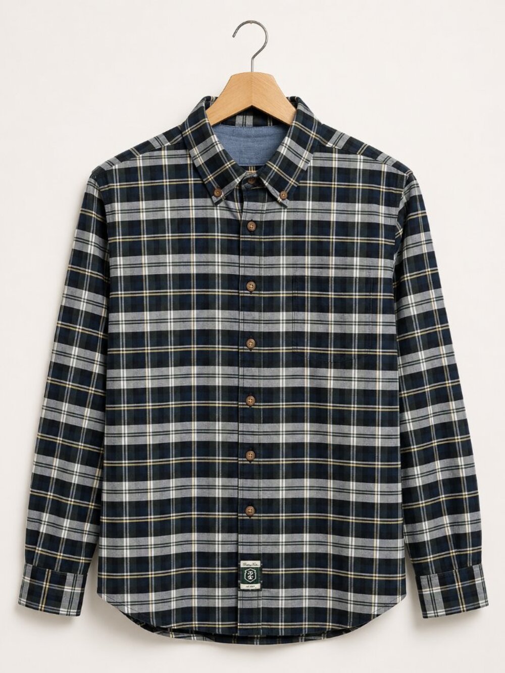 Plaid Cotton Men`s M Heritage Tartan Button Down Shirt Preppy Casual